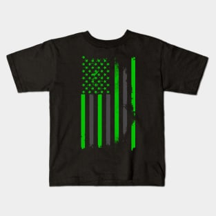 Green US Flag Kids T-Shirt